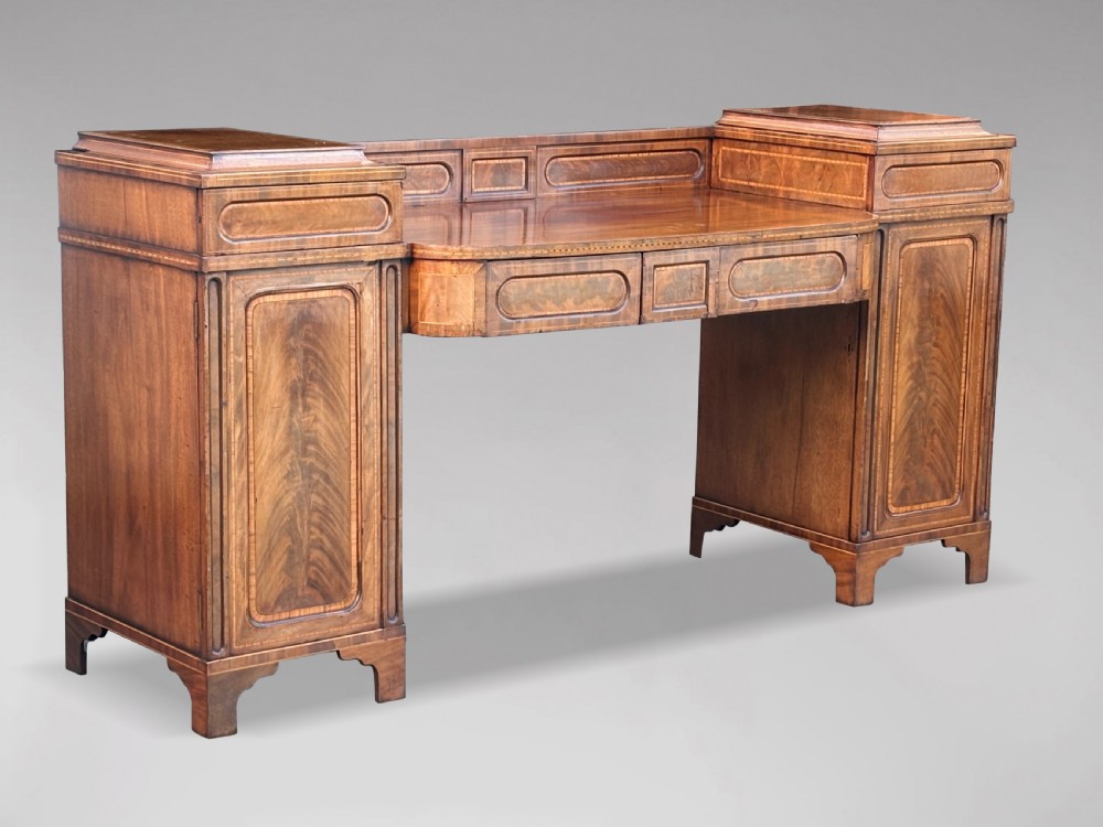 18TH CENTURY GEORGE III PERIOD MAHOGANY PEDESTAL SIDEBOARD View II