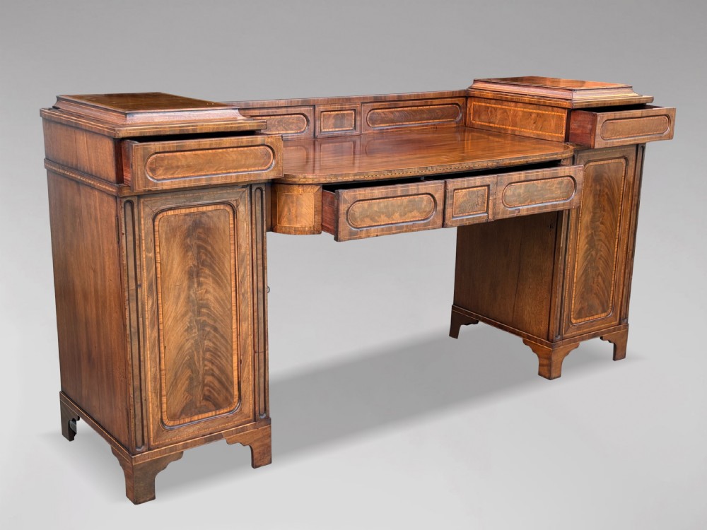 18TH CENTURY GEORGE III PERIOD MAHOGANY PEDESTAL SIDEBOARD View XI