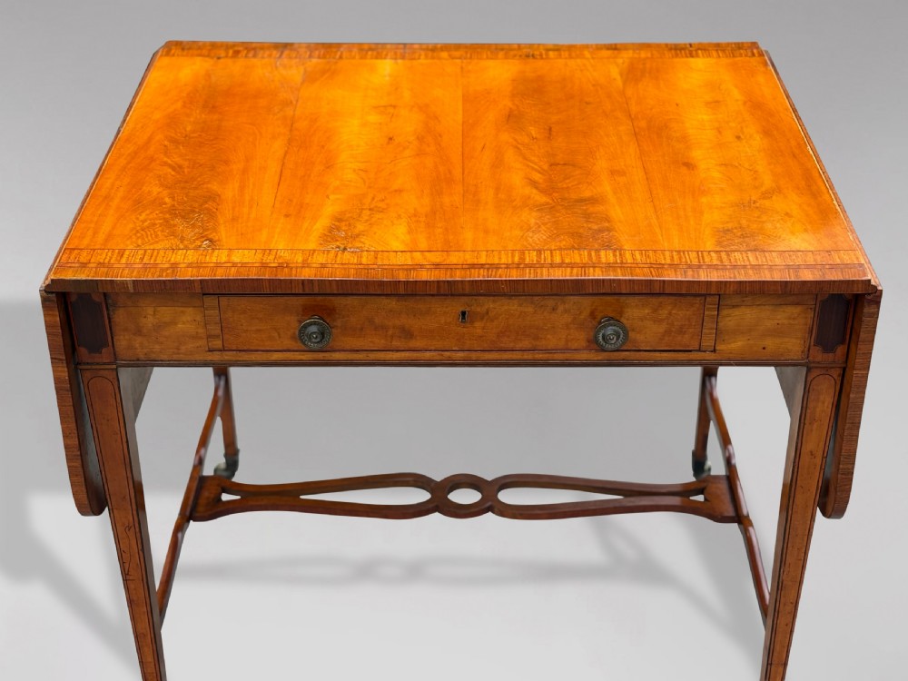 18TH CENTURY GEORGE III SHERATON PERIOD SATINWOOD SOFA TABLE View III