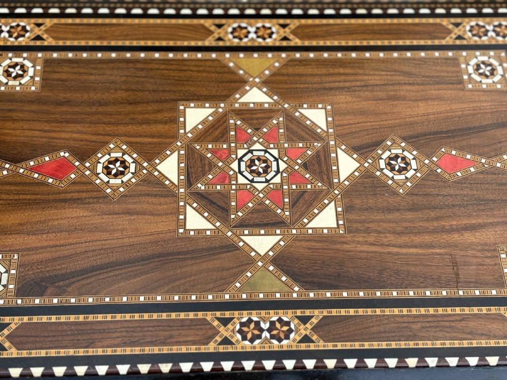 20TH CENTURY SYRIAN MARQUETRY INLAY ROSEWOOD OCCASIONAL TABLE View V