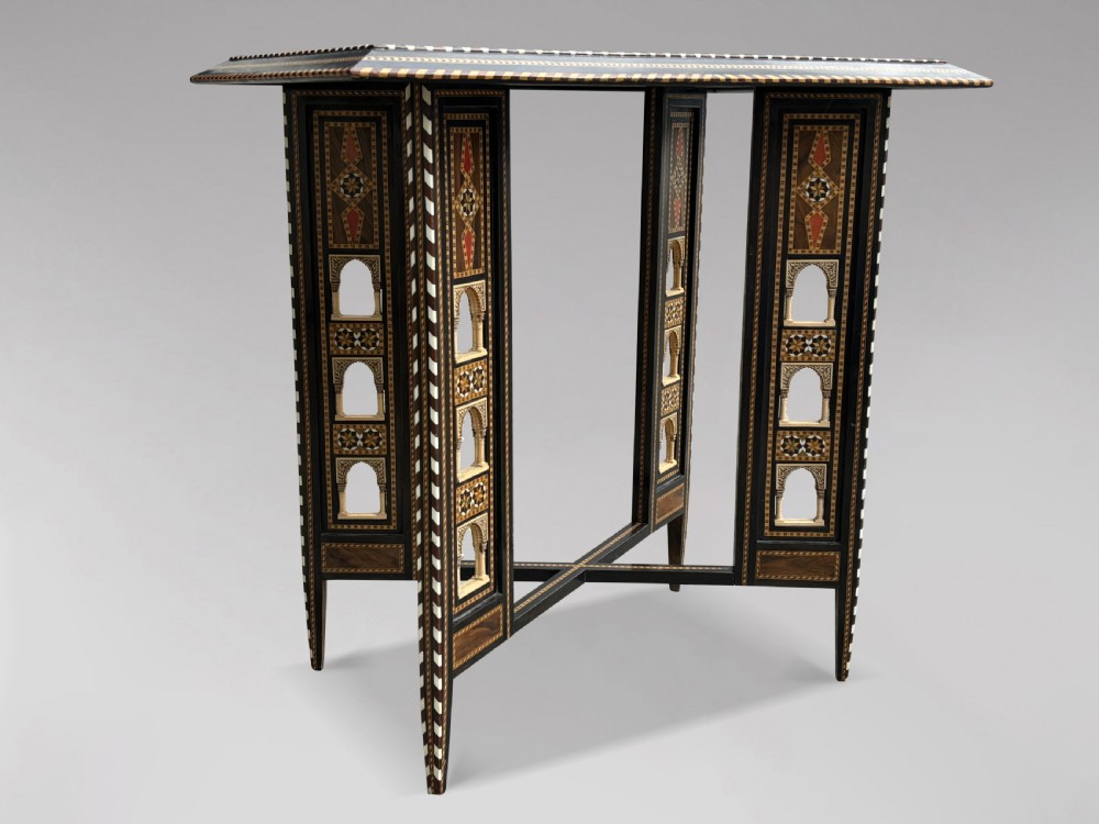20TH CENTURY SYRIAN MARQUETRY INLAY ROSEWOOD OCCASIONAL TABLE View VI