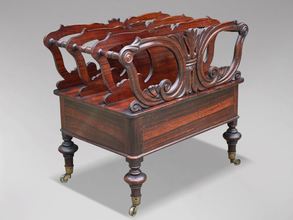 19TH CENTURY VICTORIAN CARVED ROSEWOOD CANTERBURY View IV