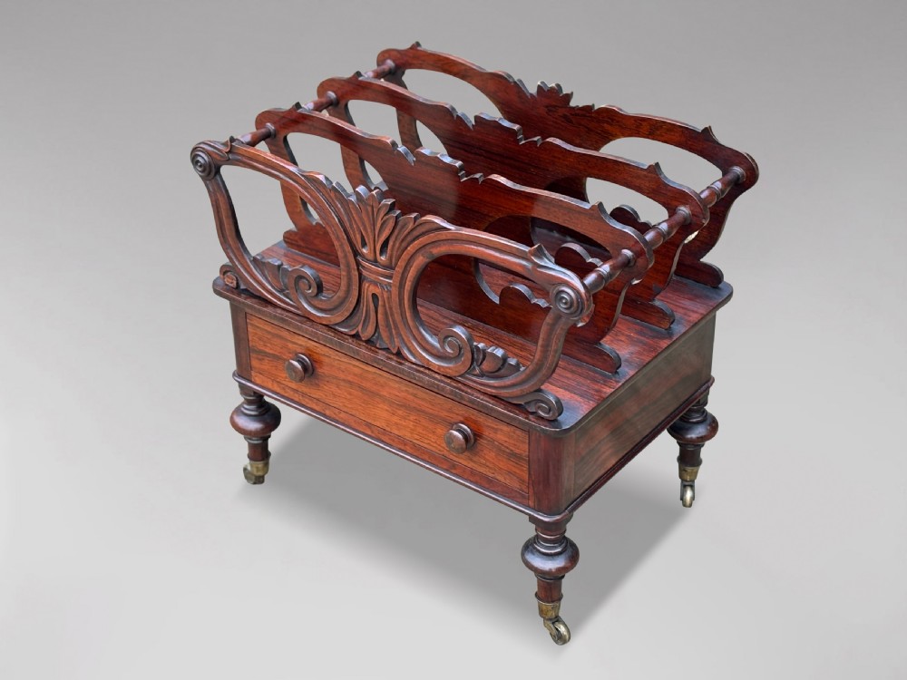 19TH CENTURY VICTORIAN CARVED ROSEWOOD CANTERBURY View VI