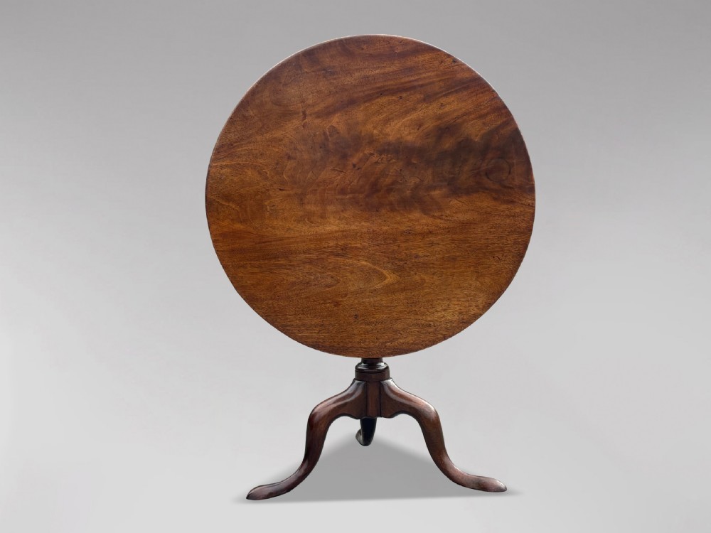 18TH CENTURY GEORGE III MAHOGANY TILT-TOP TRIPOD TABLE View IX