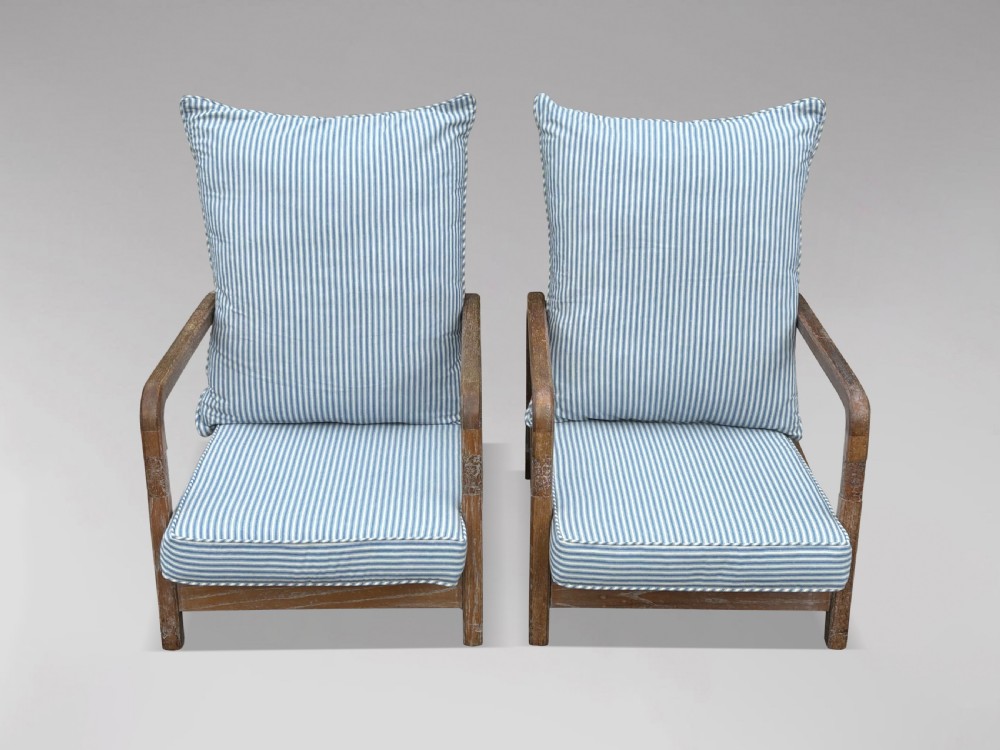 PAIR OF RECLINING ARMCHAIRS IN THE MANNER OF LIBERTY & CO View IX