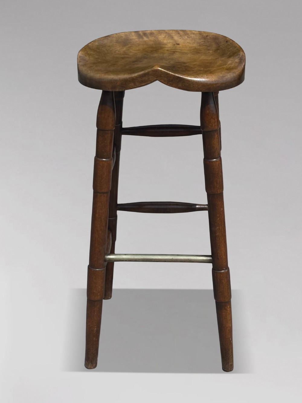 19TH CENTURY ELM ARTIST'S OR BAR SADDLE SEAT STOOL, C1890 View II