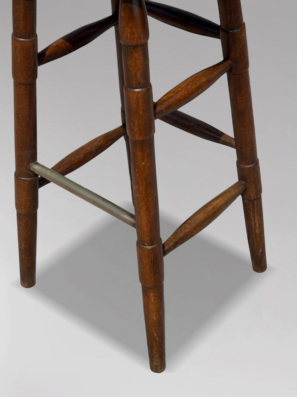19TH CENTURY ELM ARTIST'S OR BAR SADDLE SEAT STOOL, C1890 View IV