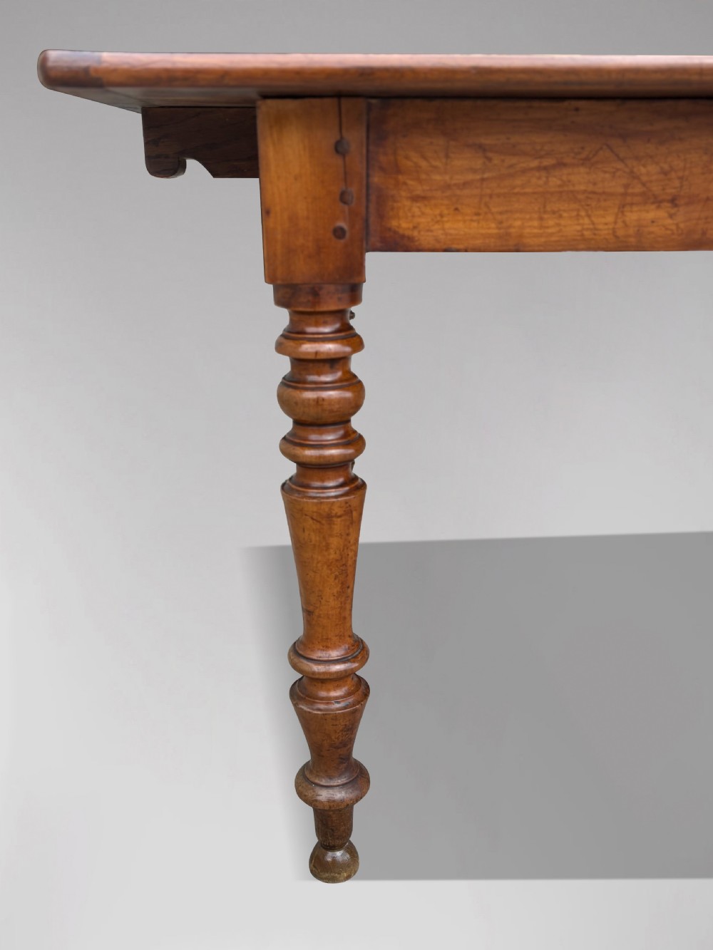 19TH CENTURY FRENCH FRUITWOOD FARMHOUSE DINING TABLE, C1860 View XIV
