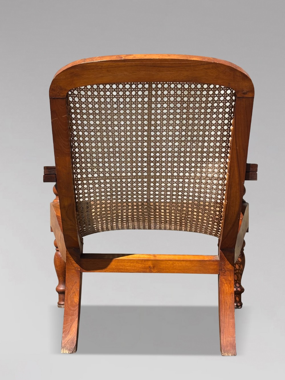 PAIR OF 20TH CENTURY LARGE TEAK & CANE COLONIAL PLANTERS CHAIRS View VI