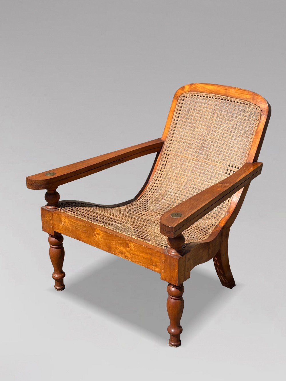PAIR OF 20TH CENTURY LARGE TEAK & CANE COLONIAL PLANTERS CHAIRS View VIII