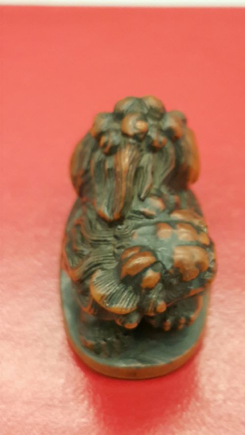 JAPANESE EDO BOXWOOD NETSUKE OF A KARASHISHI UNSIGNED - ADDITIONAL PHOTO 3