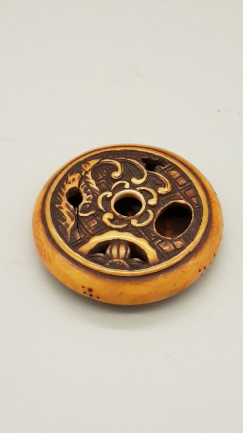NICE JAPANESE MEIJI STAG ANTLER RYUSA MANJU NETSUKE - ADDITIONAL PHOTO 2