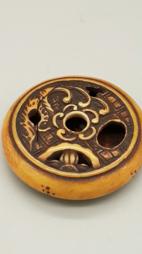 NICE JAPANESE MEIJI STAG ANTLER RYUSA MANJU NETSUKE - ADDITIONAL PHOTO 3