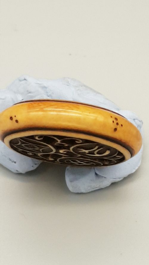 NICE JAPANESE MEIJI STAG ANTLER RYUSA MANJU NETSUKE - ADDITIONAL PHOTO 5
