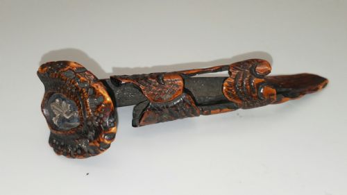 unusual japanese stag antler sashi netsuke depicting fungus - CATEGORY: ANTIQUE MISCELLANEOUS - DATED 19TH CENTURY