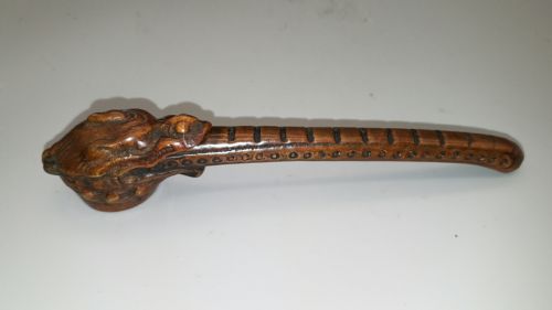 antique japanese bronze yatate in the form of dragon with a long tongue - CATEGORY: ANTIQUE METAL - DATED 19TH CENTURY