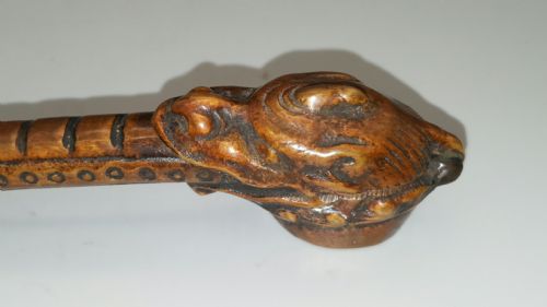 ANTIQUE JAPANESE BRONZE YATATE IN THE FORM OF DRAGON WITH A LONG TONGUE - ADDITIONAL PHOTO 3