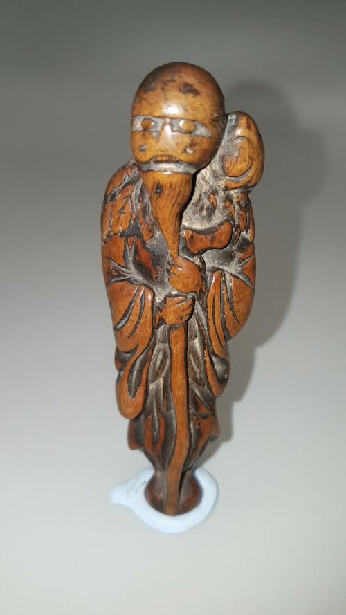 excellent 18thc edo boxwood netsuke of a gama sennin - CATEGORY: ANTIQUE MISCELLANEOUS - DATED 18TH CENTURY
