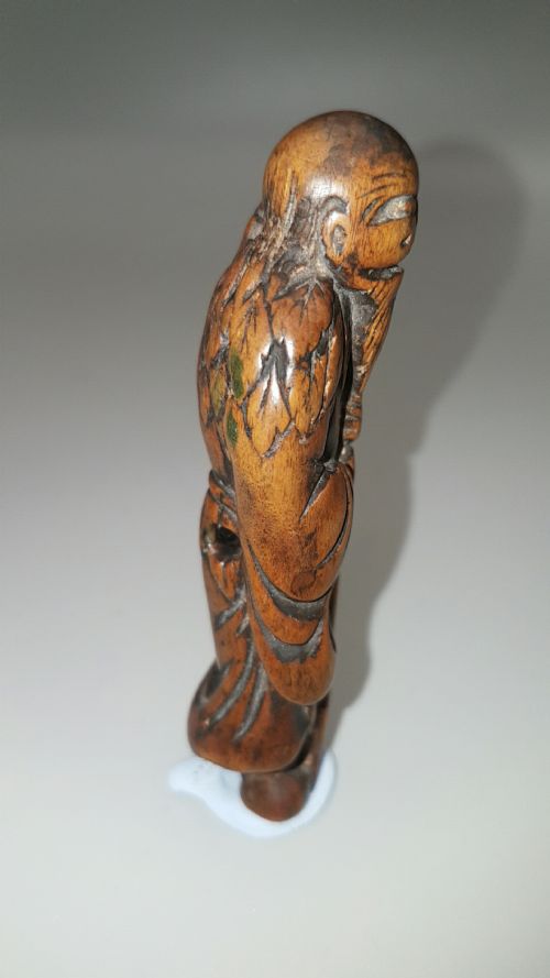 EXCELLENT 18THC EDO BOXWOOD NETSUKE OF A GAMA SENNIN - ADDITIONAL PHOTO 1