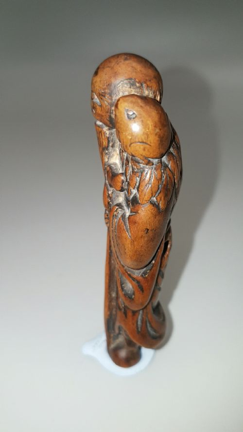 EXCELLENT 18THC EDO BOXWOOD NETSUKE OF A GAMA SENNIN - ADDITIONAL PHOTO 2