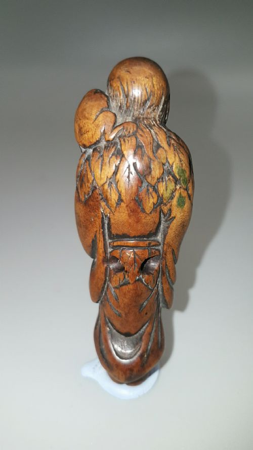 EXCELLENT 18THC EDO BOXWOOD NETSUKE OF A GAMA SENNIN - ADDITIONAL PHOTO 3