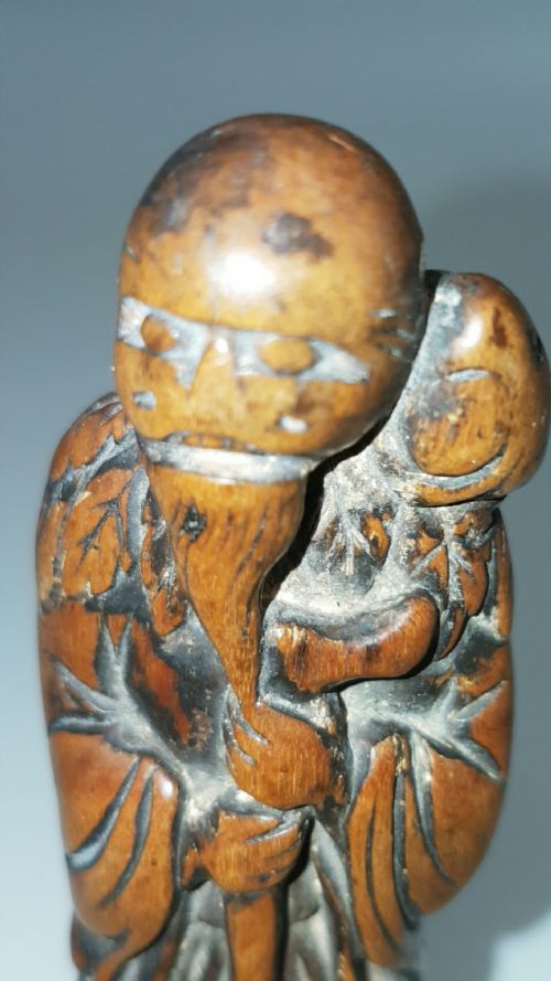 EXCELLENT 18THC EDO BOXWOOD NETSUKE OF A GAMA SENNIN - ADDITIONAL PHOTO 4