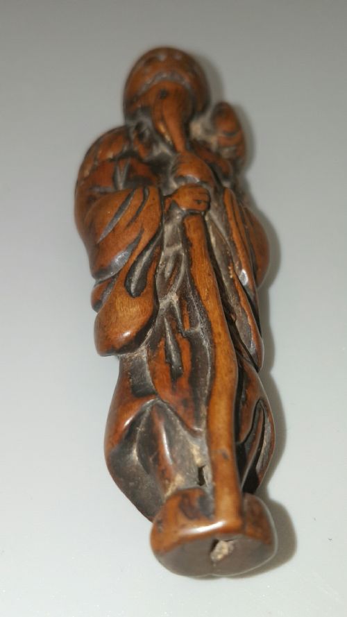 EXCELLENT 18THC EDO BOXWOOD NETSUKE OF A GAMA SENNIN - ADDITIONAL PHOTO 5