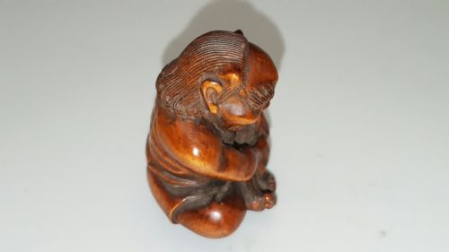GOOD MEIJI BOXWOOD NETSUKE OF AN ONI - ADDITIONAL PHOTO 3