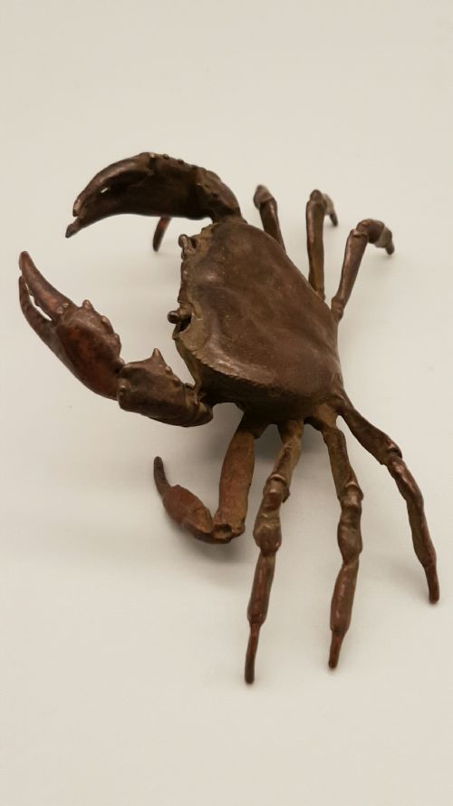 VINTAGE JAPANESE BRONZE CRAB SCULPTURE - ADDITIONAL PHOTO 2