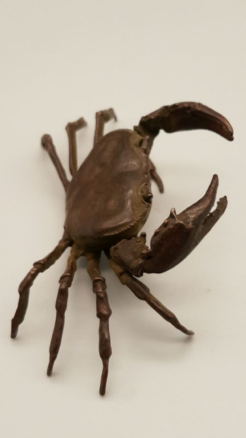 VINTAGE JAPANESE BRONZE CRAB SCULPTURE - ADDITIONAL PHOTO 3