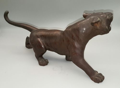 SUPERB JAPANESE MEIJI 19THC BRONZE OF A TIGER BY OMORI MITSUMOTOKOGEN - ADDITIONAL PHOTO 2