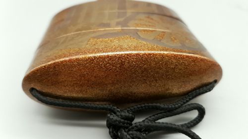 NICE JAPANESE MEIJI TWOCASE GOLD LACQUER INRO AGATE OJIME - ADDITIONAL PHOTO 4