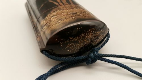 BEAUTIFUL ANTIQUE EDO PERIOD JAPANESE FIVECASE LACQUER INRO DEPICTING JAPANESE HORSETAIL - ADDITIONAL PHOTO 4