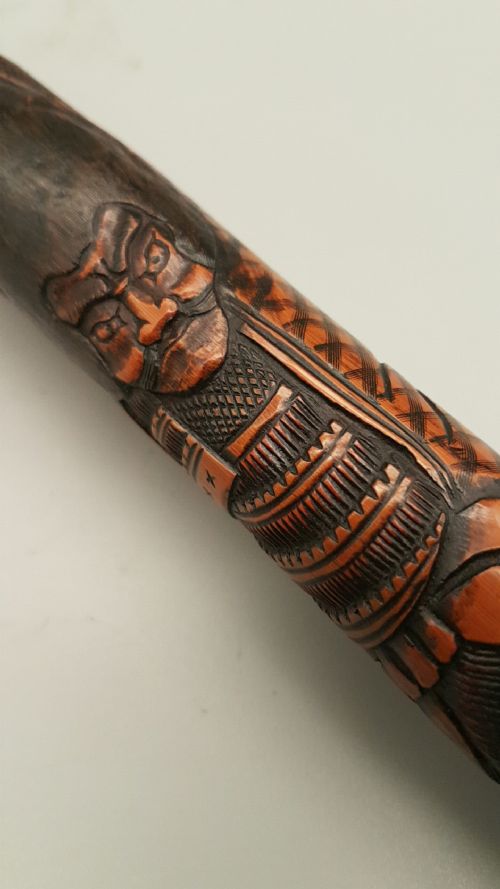 SUPERB JAPANESE MEIJI LATE 19THC PERIOD CARVED BAMBOO CANE - ADDITIONAL PHOTO 3