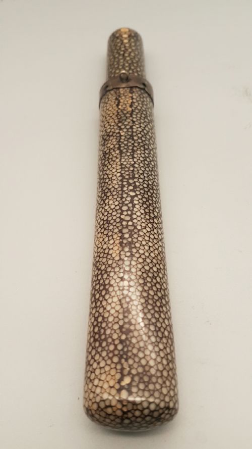 rare japanese meiji 19thc shagreen pipecase - CATEGORY: ANTIQUE MISCELLANEOUS - DATED 19TH CENTURY