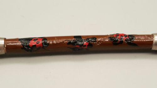 JAPANESE MEIJI SILVER AND BAMBOO PIPE WITH LADYBIRD DECORATION - ADDITIONAL PHOTO 1