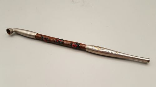 JAPANESE MEIJI SILVER AND BAMBOO PIPE WITH LADYBIRD DECORATION - ADDITIONAL PHOTO 3