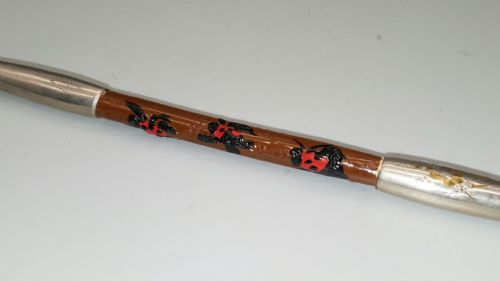 JAPANESE MEIJI SILVER AND BAMBOO PIPE WITH LADYBIRD DECORATION - ADDITIONAL PHOTO 4