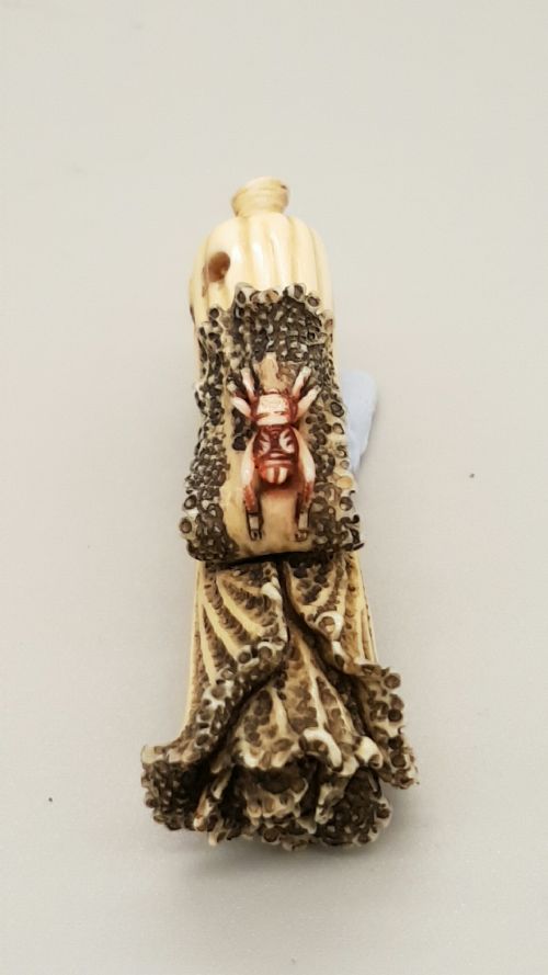 SUPERB JAPANESE IVORY MEIJISHOWA NETSUKE OF BOK CHOI - ADDITIONAL PHOTO 3