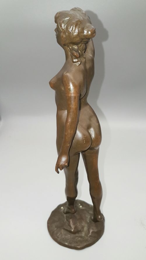 FRENCH ART DECO NUDE BRONZE BY GUSTAVE DUSSART - ADDITIONAL PHOTO 1