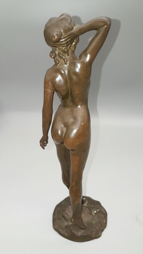 FRENCH ART DECO NUDE BRONZE BY GUSTAVE DUSSART - ADDITIONAL PHOTO 2