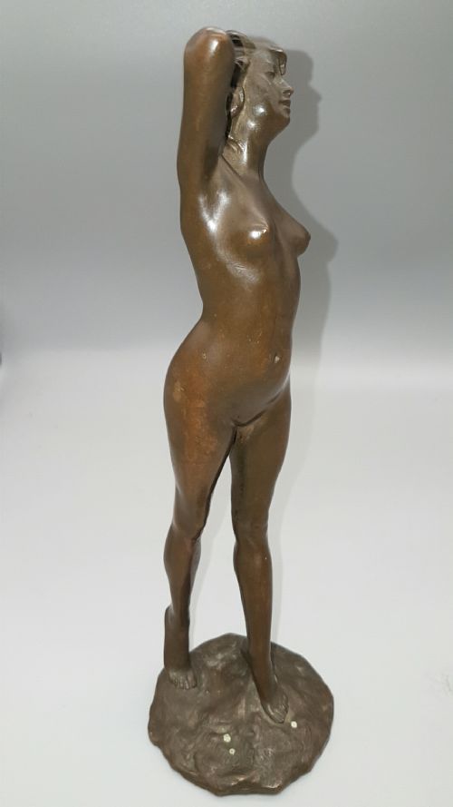 FRENCH ART DECO NUDE BRONZE BY GUSTAVE DUSSART - ADDITIONAL PHOTO 3