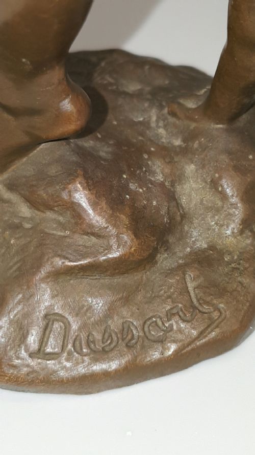 FRENCH ART DECO NUDE BRONZE BY GUSTAVE DUSSART - ADDITIONAL PHOTO 4
