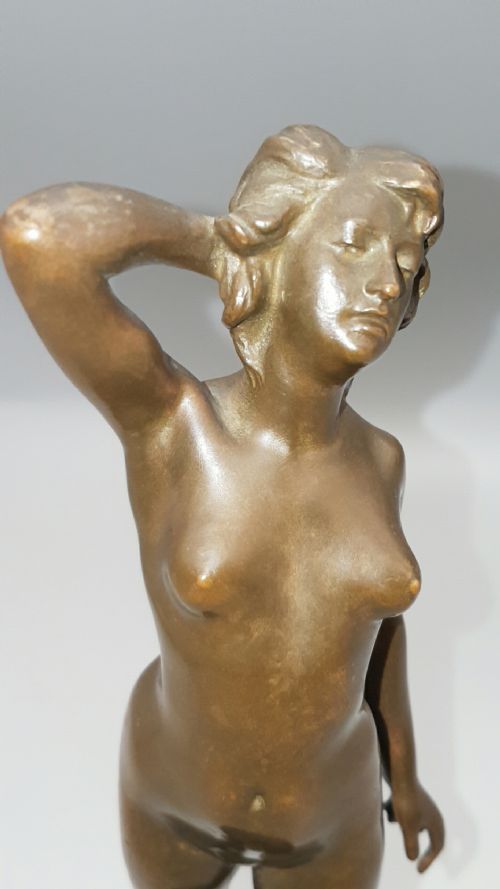FRENCH ART DECO NUDE BRONZE BY GUSTAVE DUSSART - ADDITIONAL PHOTO 6