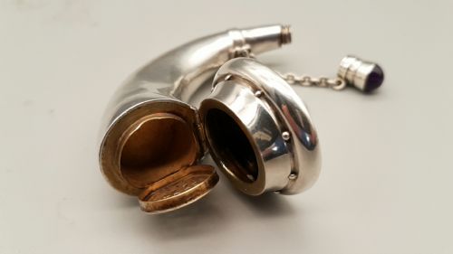 RARE ANTIQUE SAMSON MORDAN STERLING SILVER COMBINATION VINAIGRETTE PERFUME BOTTLE - ADDITIONAL PHOTO 3
