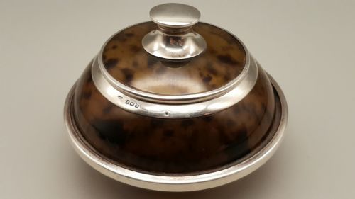 nice silver vintage art deco bakelite powder box hallmarked 1924 - CATEGORY: ANTIQUE SILVER - DATED 1920