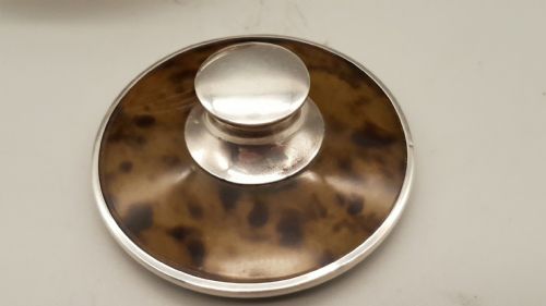 NICE SILVER VINTAGE ART DECO BAKELITE POWDER BOX HALLMARKED 1924 - ADDITIONAL PHOTO 2