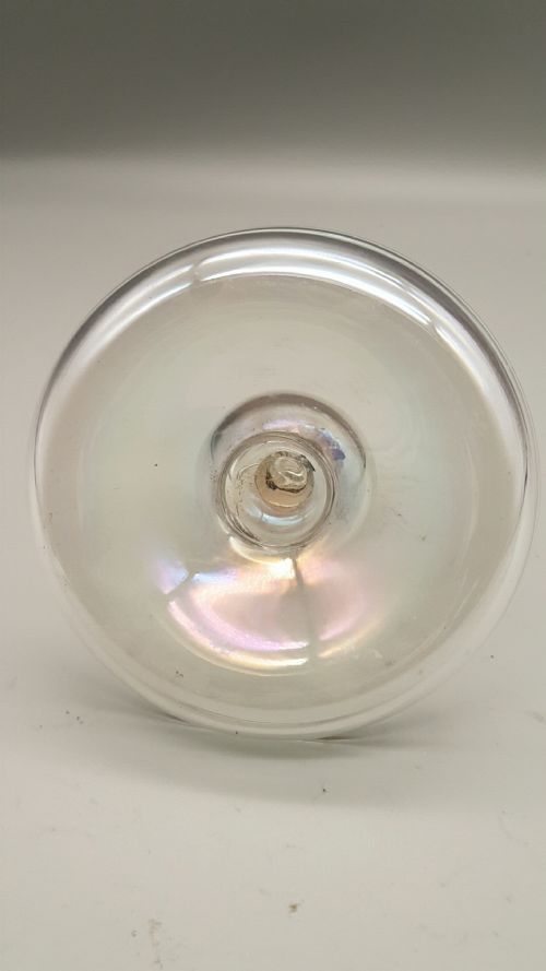 UNUSUAL VINTAGE GLASS INKWELL WITH BRASS FITTINGS - ADDITIONAL PHOTO 4