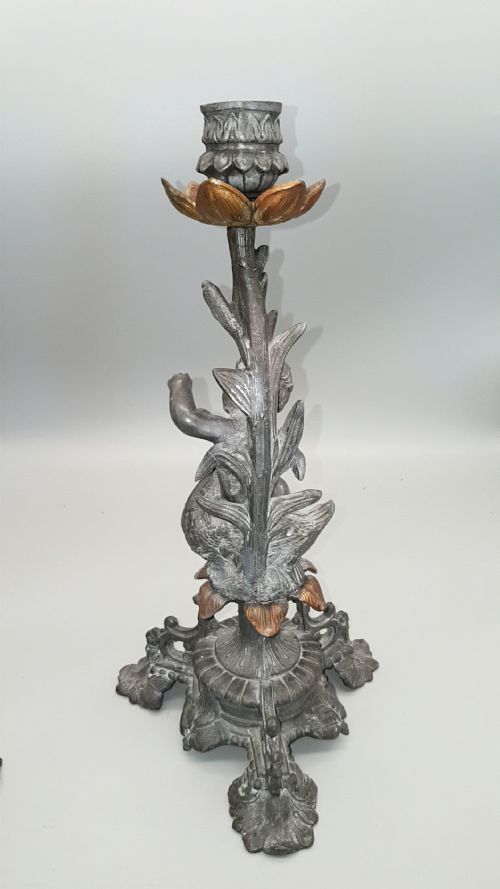 CHARMING PAIR OF FRENCH PUTTI CANDLEHOLDERS IN THE STYLE OF SYLVAIN KINSBURGER - ADDITIONAL PHOTO 7