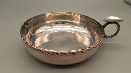 very nice vintage silverplated french wine tasting cup tastevin - CATEGORY: ANTIQUE SILVER - DATED 1950